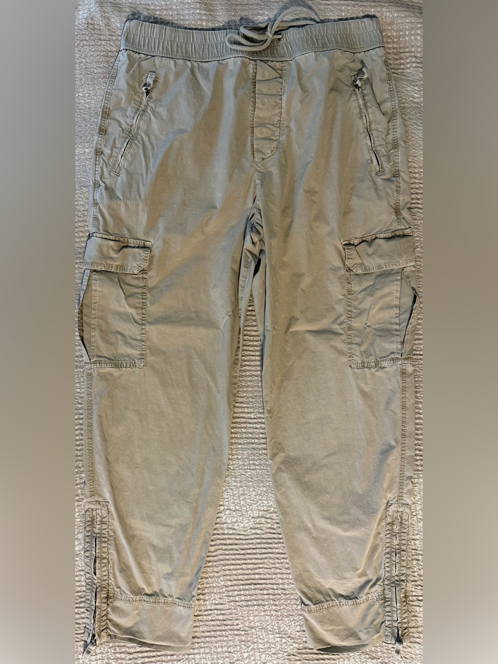 James Perse Parachute Poplin Cargo Pants Size 2 Medium 34W Khaki Utility Tapered